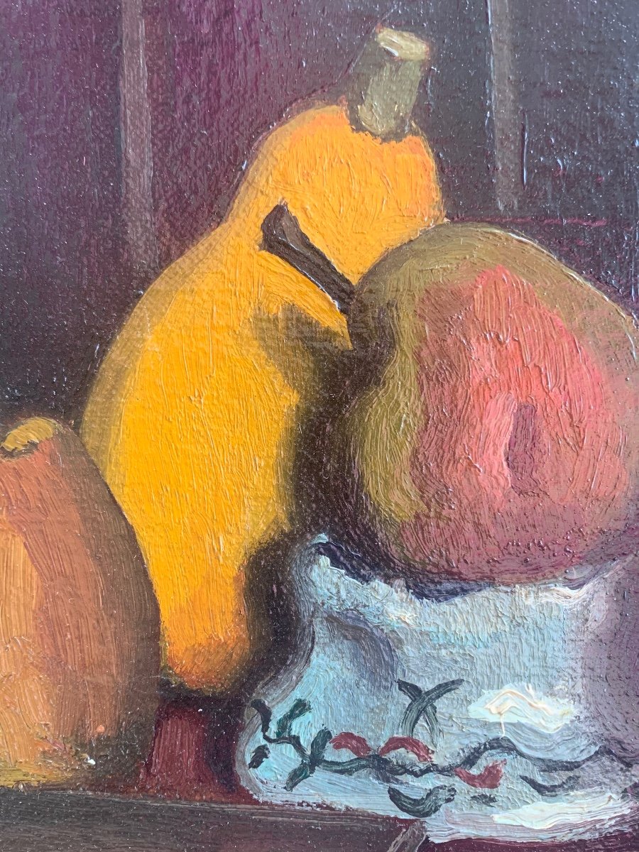 Nature Morte , Huile Sur Toile , René  De Saint Delis -photo-4