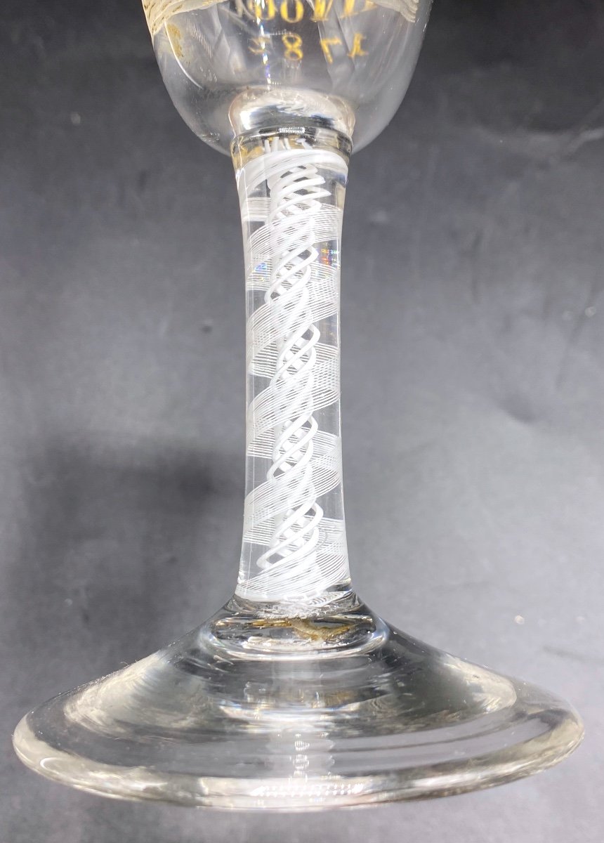 Verre à Pied Hollandais , Daté Et Couronné 1782-photo-4