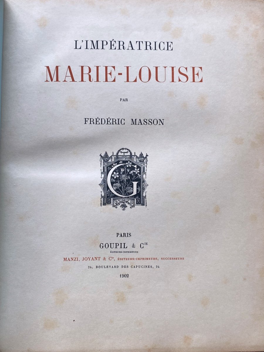 Book The Empress Marie Louise By Frédéric Masson, 1902-photo-2