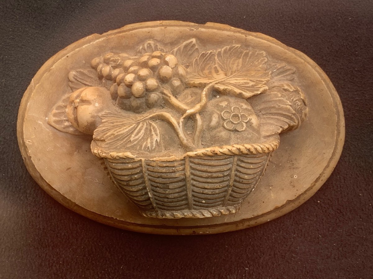 Alabaster Plate, XVIII Eme, Fruit Basket-photo-5