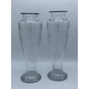 Pair Of Baccarat Crystal Vases