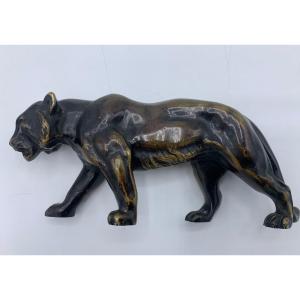 Ancient Bronze, Animal, Panther, Late 19th