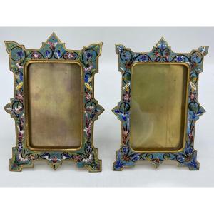 Porte Photos , Cadres En Cloisonnés , Fin 19eme 