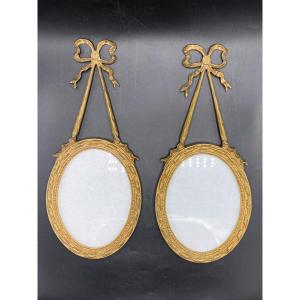 Pair Of Frames, Gilt Bronze Photo Holder, Late 19th Century  