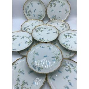 Jean Pouyat Limoges Porcelain Dessert Plates 