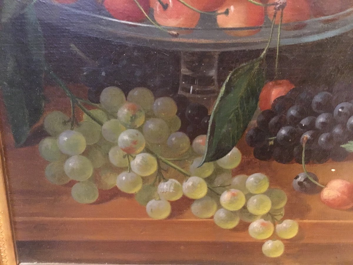 Still Life With Fruits Oil On Canvas Circa 1890-photo-3