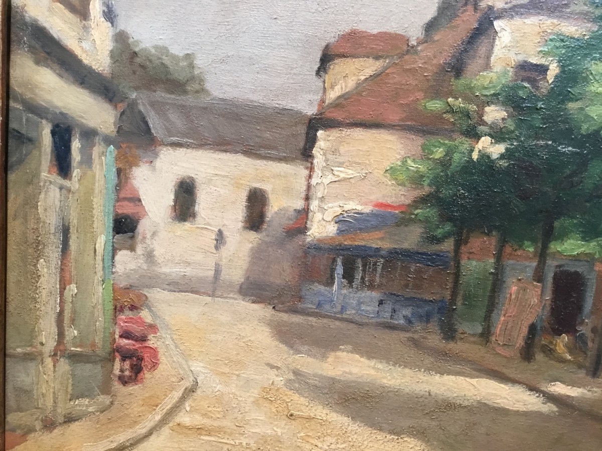 F. Mercier - Village Square Painting Around 1930-photo-4