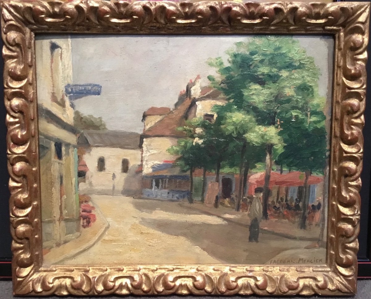 F. Mercier - Village Square Painting Around 1930