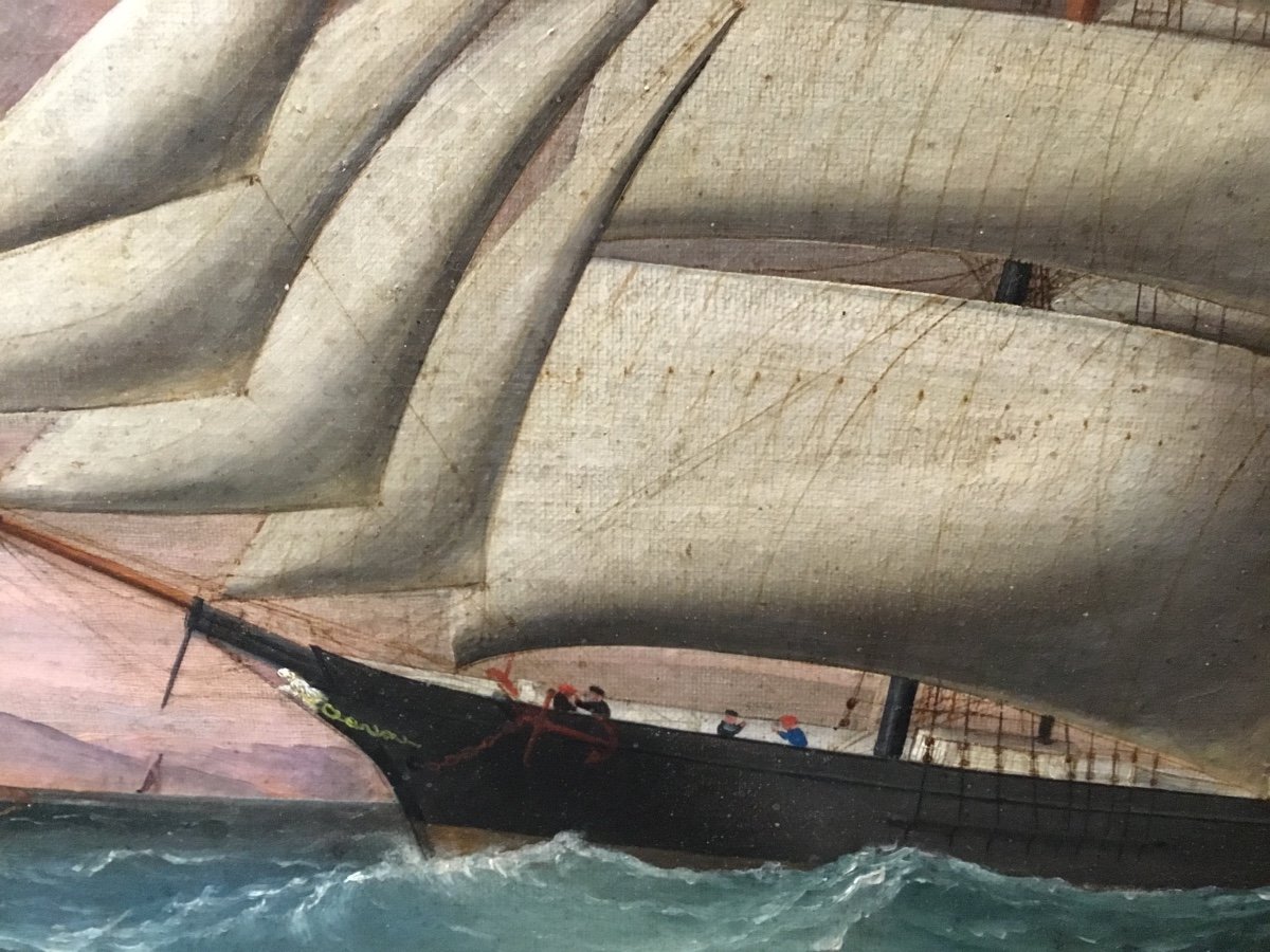 19ème - Tableau Portrait De Bateau « alina 1873 »-photo-2