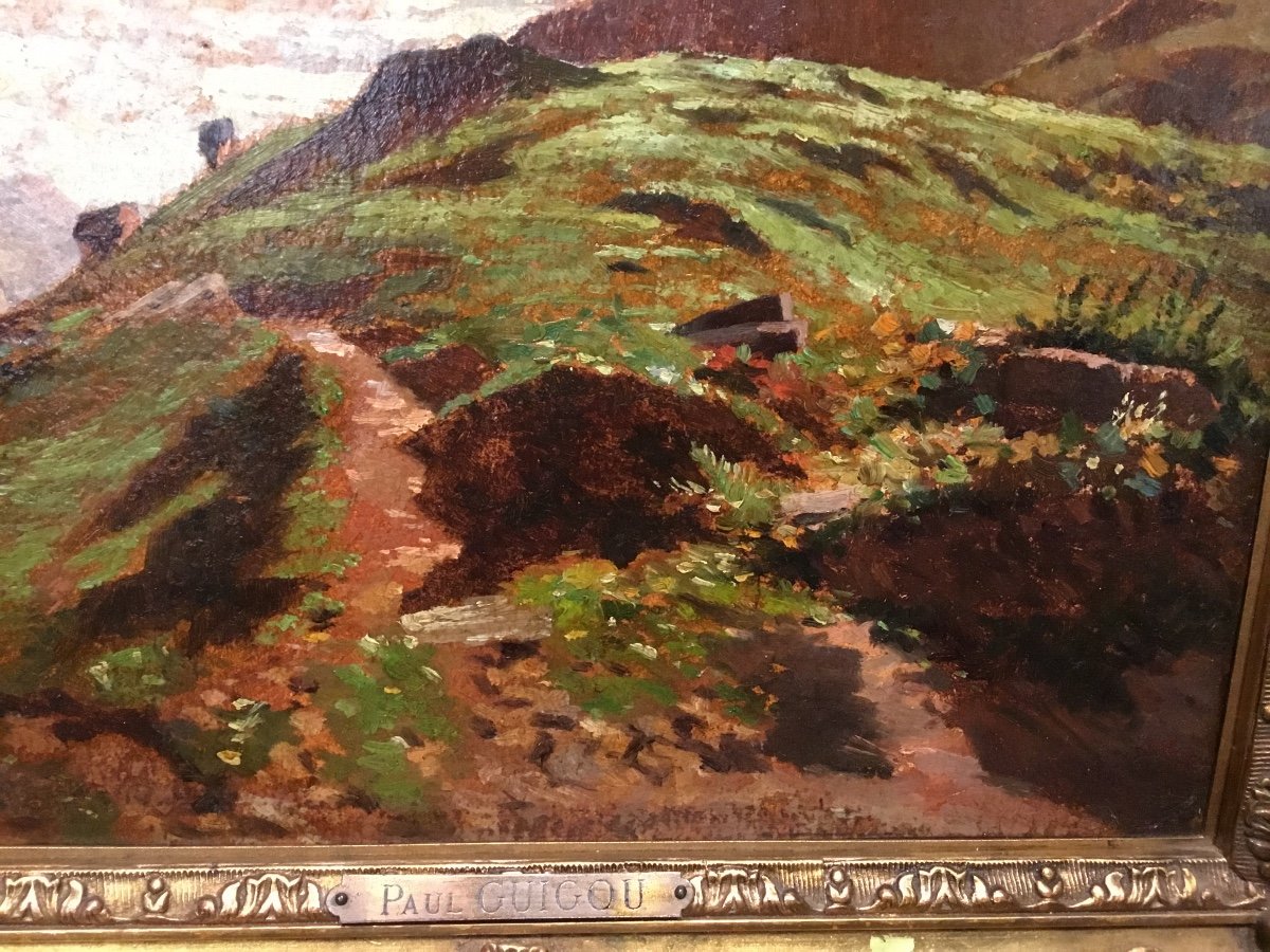 Paul GUIGOU paysage  De Montagne Huile Sur Toile-photo-4