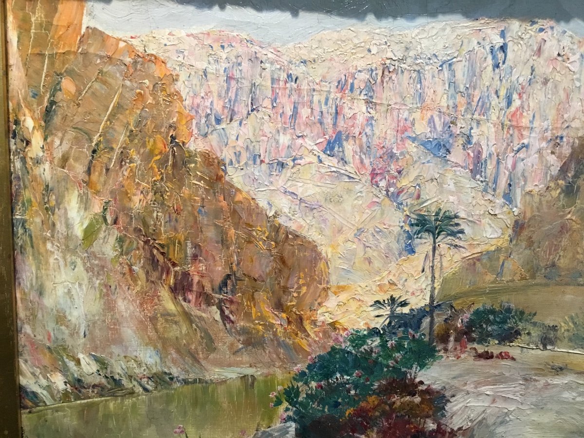 M.noiré - Orientalist Landscape Painting, Late 19th Century -photo-2