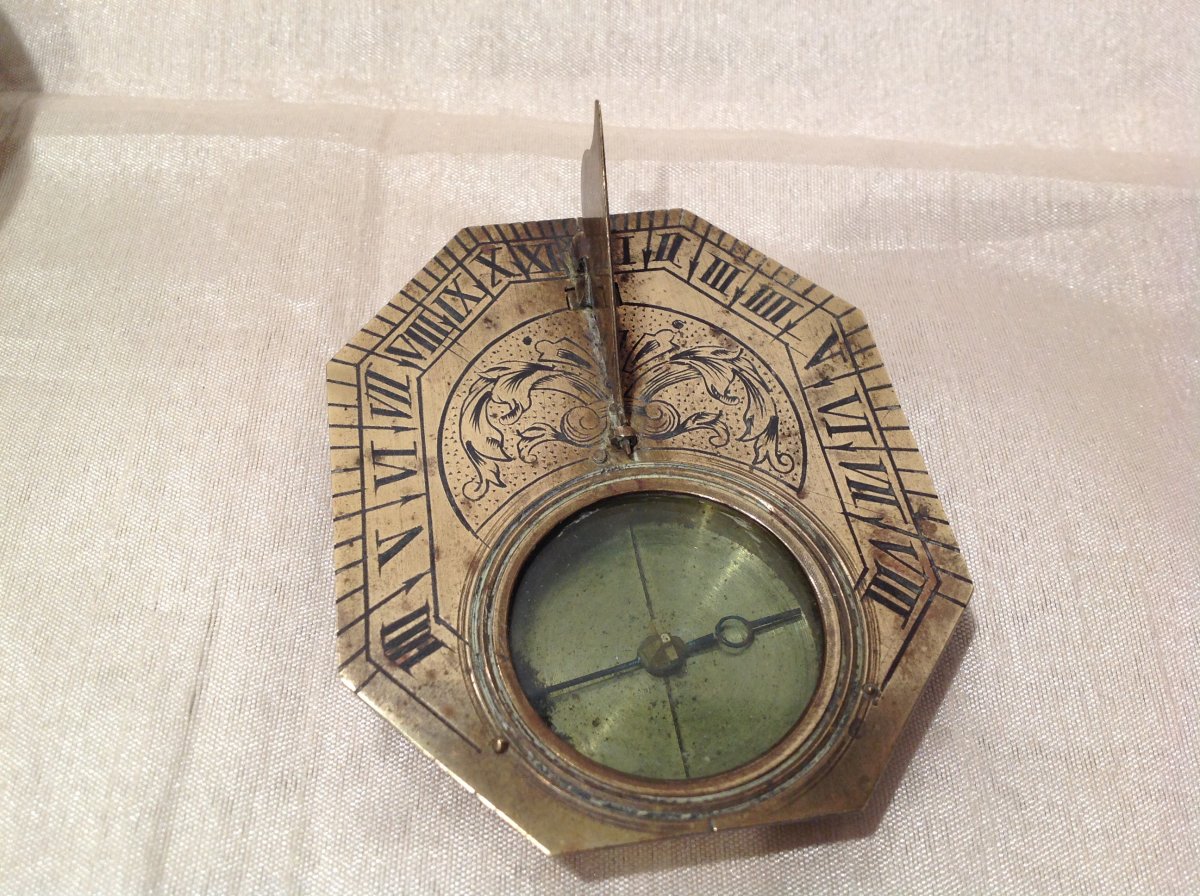 18th Sundial Compass In Its Box-photo-4