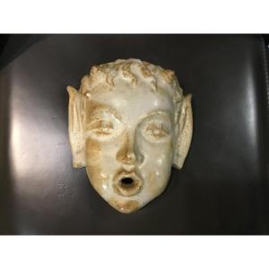 Art Nouveau Sandstone Mask Faun Head