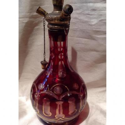 Ottoman Hookah Crystal Bohemian Red Gold Flake