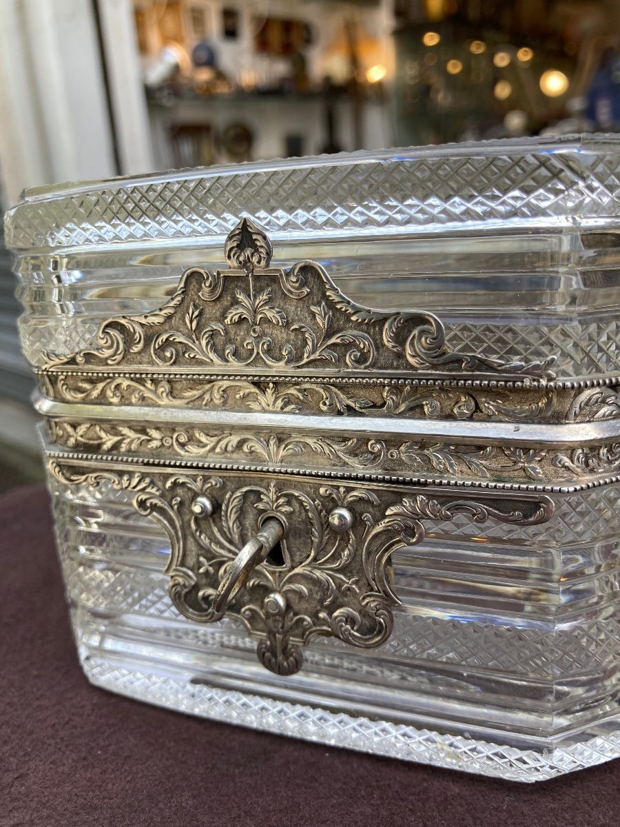 Glass And Sterling Silver Box Austria/hungary 19th Century -photo-2