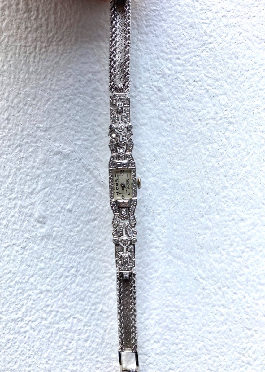 White Gold Platinum And Diamond Watch -photo-2