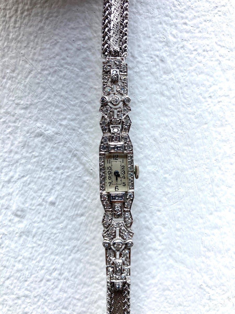 White Gold Platinum And Diamond Watch -photo-3