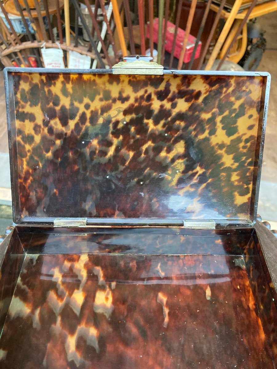 Tortoiseshell Box With Napoleon III Dragon Decor-photo-1