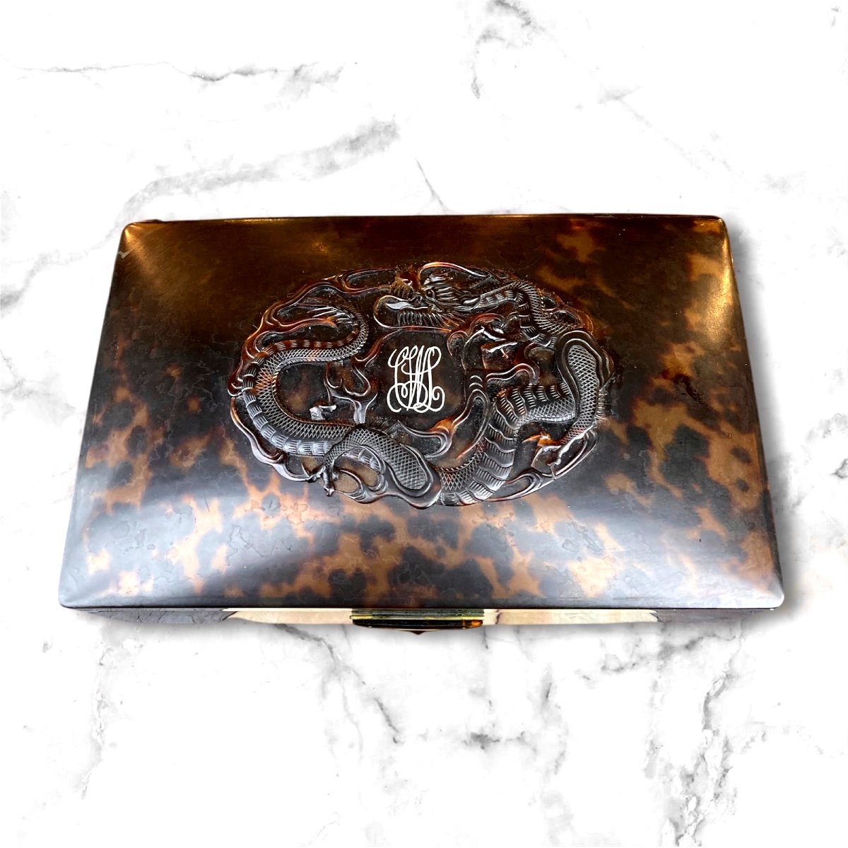 Tortoiseshell Box With Napoleon III Dragon Decor