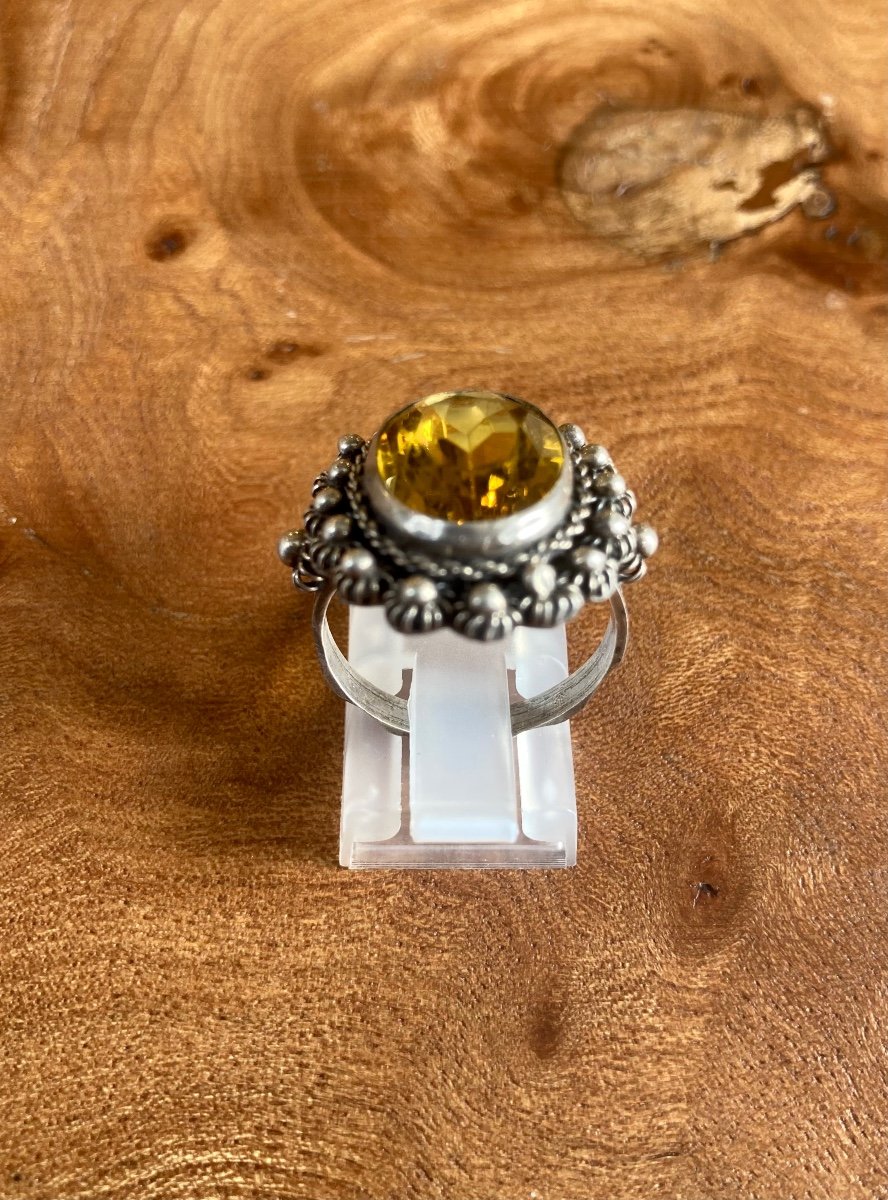 Bague En Argent Et Citrine -photo-4