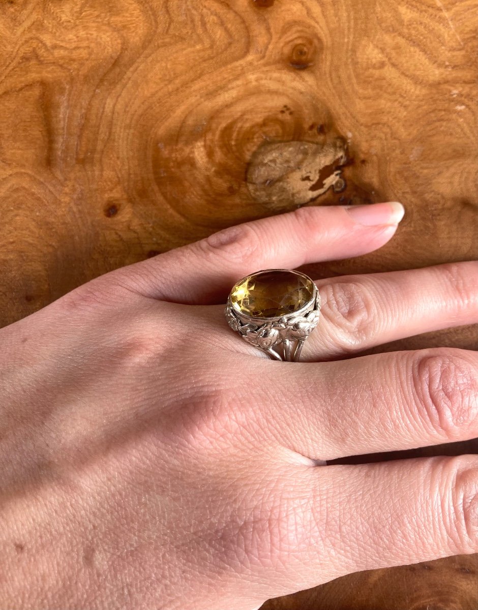 Silver And Citrine Ring -photo-2