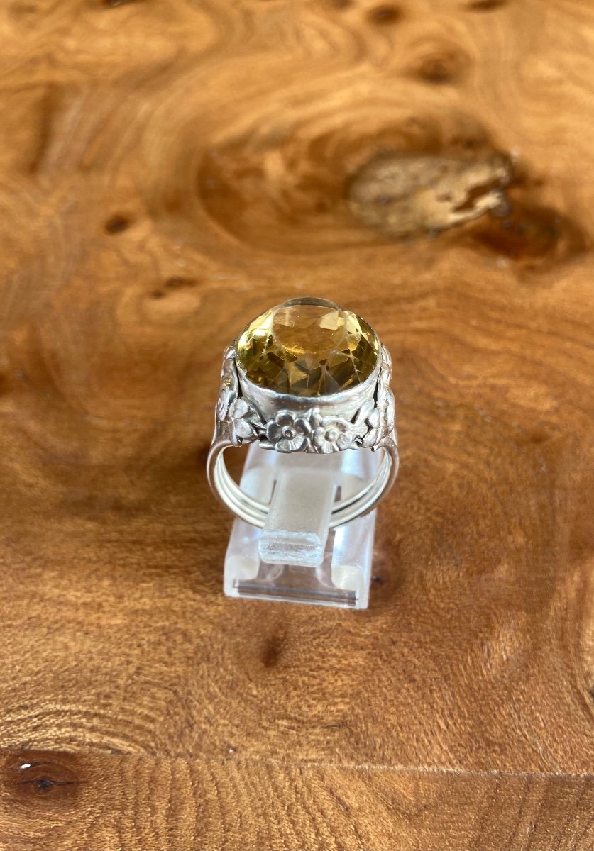 Silver And Citrine Ring -photo-1