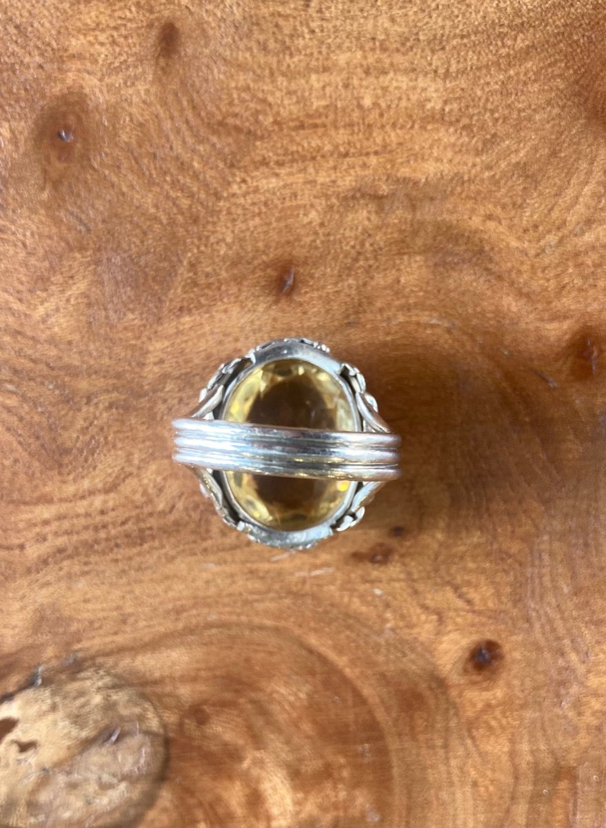 Bague En Argent Et Citrine -photo-2