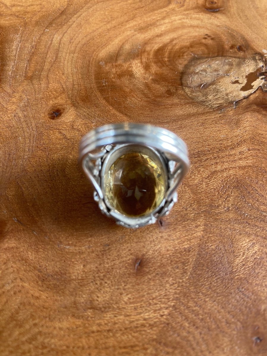 Bague En Argent Et Citrine -photo-3