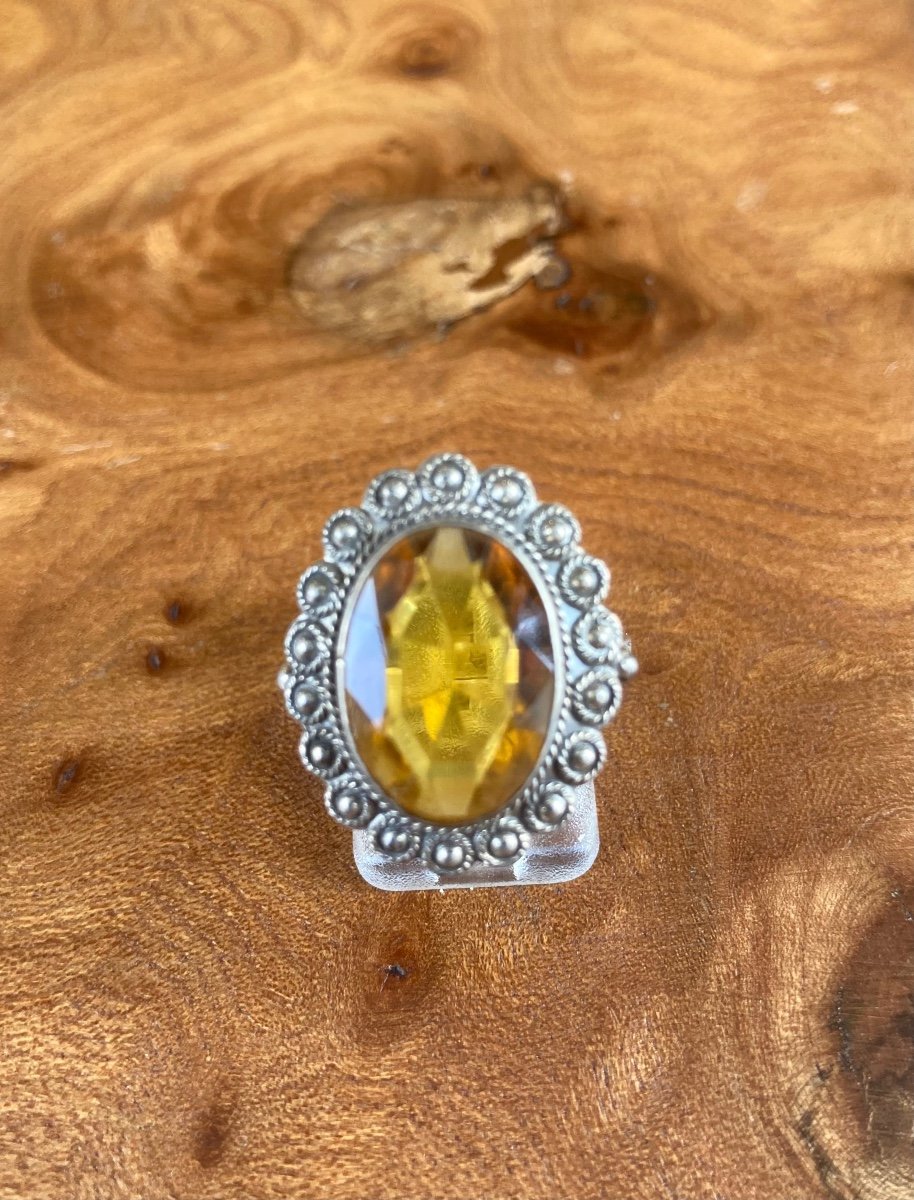 Bague En Argent En Citrine 