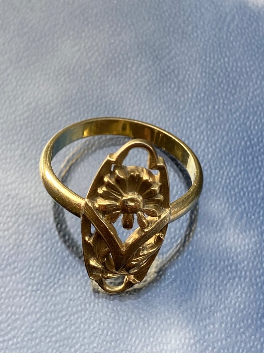 Art Nouveau 18 Carat Gold Ring -photo-2