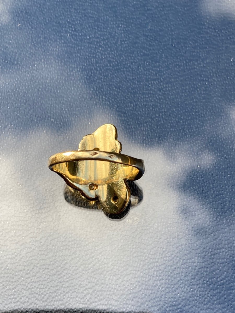 Art Nouveau Gold And Diamond Ring -photo-4