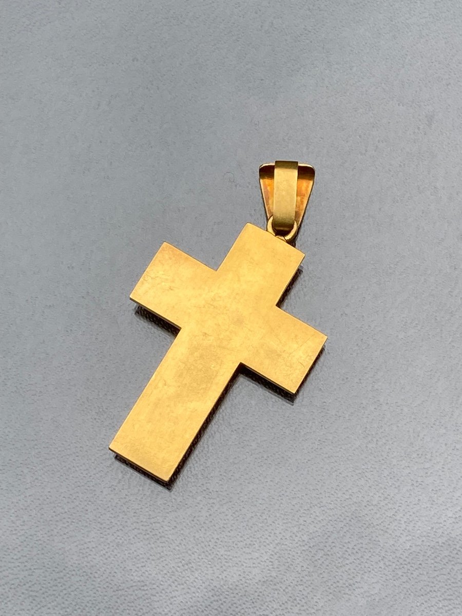 Gold Cross Pendant And Half Pearls -photo-1