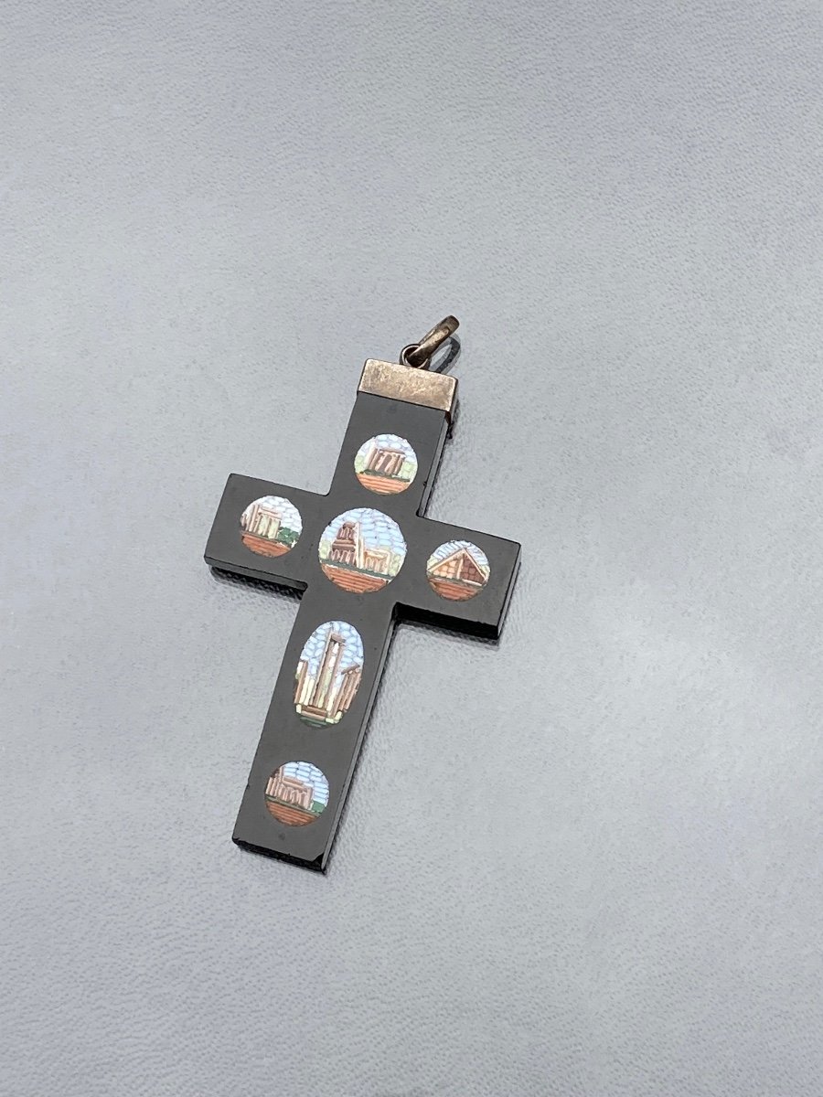 Silver Onyx Cross And Micro Mosaics-photo-2