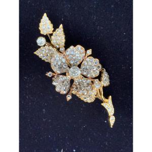 Broche Trembleuse  Or Blanc Et Diamant XIXème