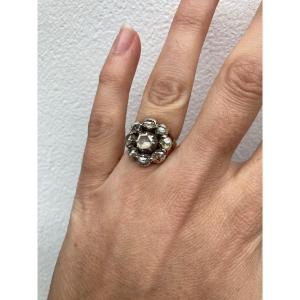 Bague Or Argent Et Diamants XIXeme 