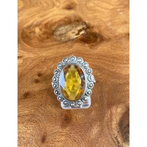 Bague En Argent En Citrine 