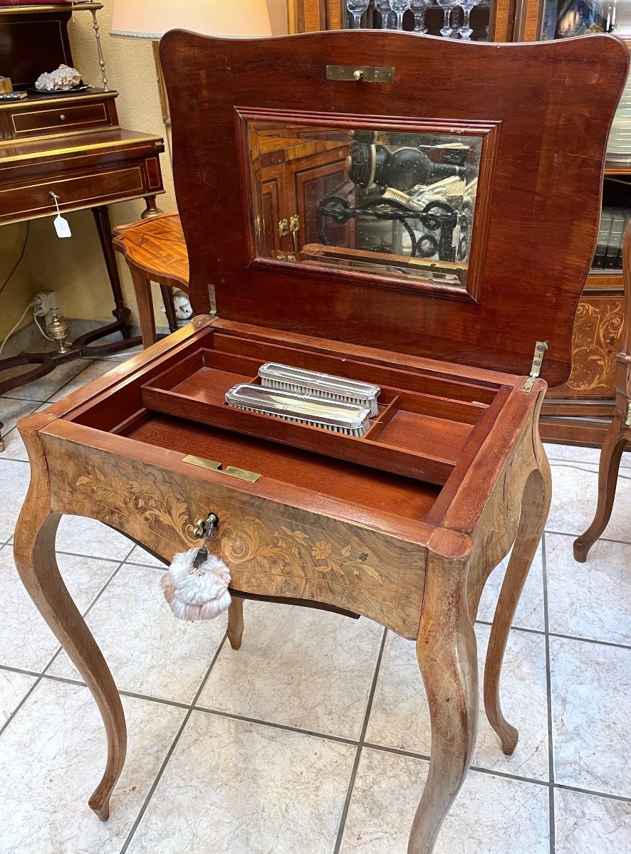 20th Century Worker In Burl And Rosewood Marquetry-photo-3