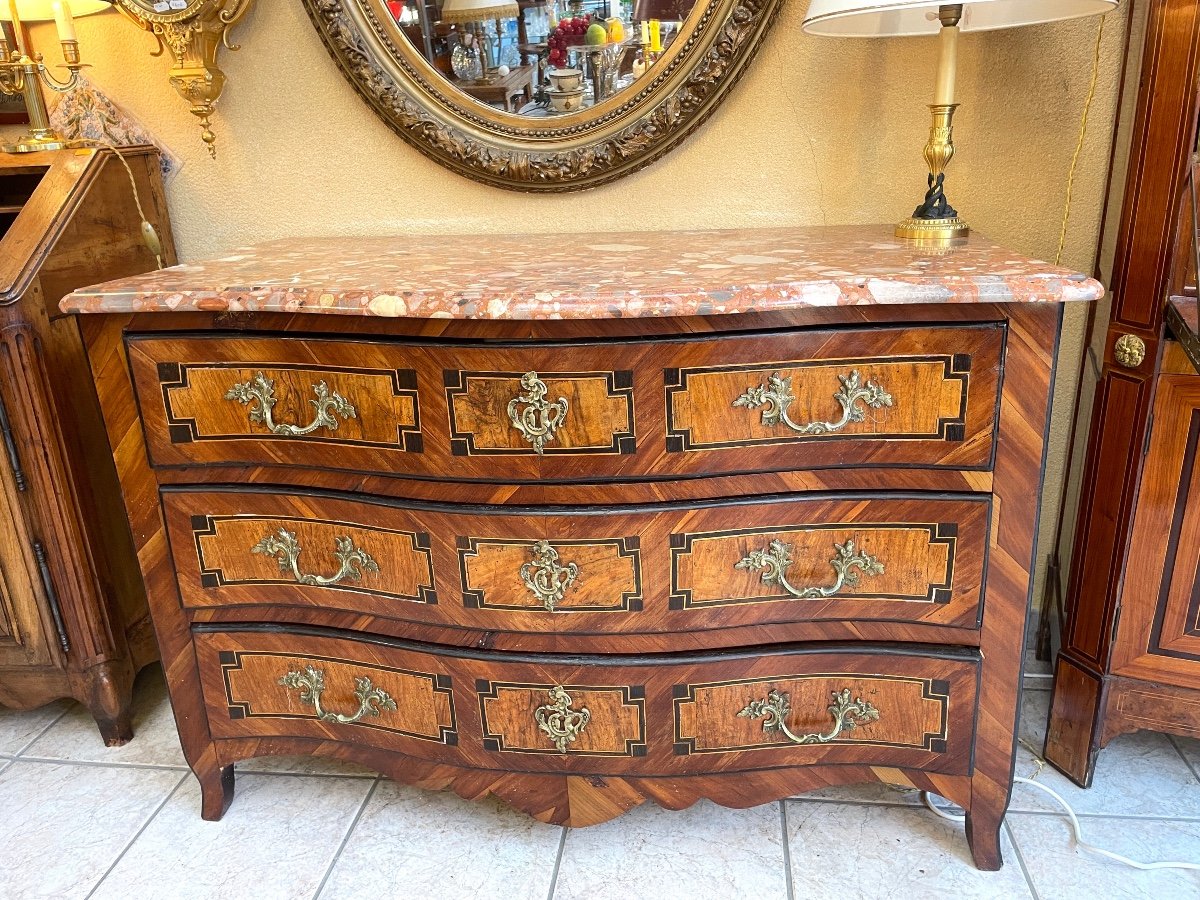 18th Century Marquetry Chest Of Drawers -photo-7