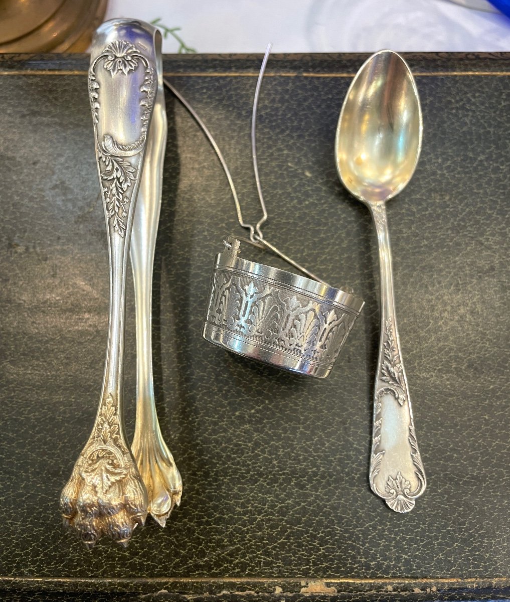 Silver And Gold Metal Spoon Set-photo-2