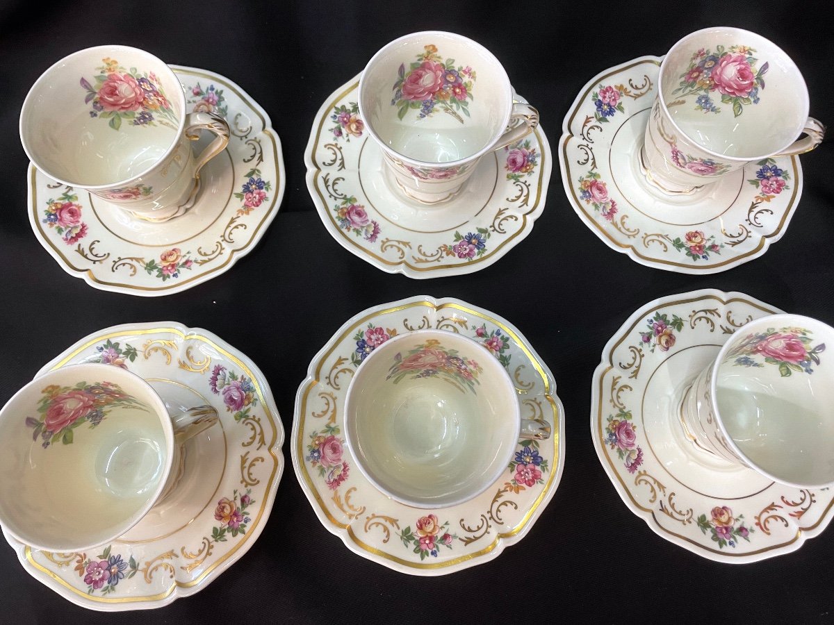 6 Porcelain Cups - Royal Factory Of Limoges -photo-3