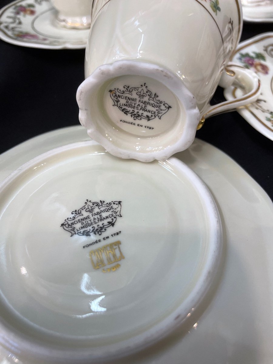 6 Tasses En Porcelaine - Fabrique Royale De Limoges -photo-3