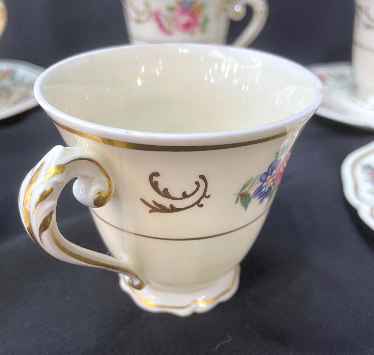 6 Tasses En Porcelaine - Fabrique Royale De Limoges -photo-4