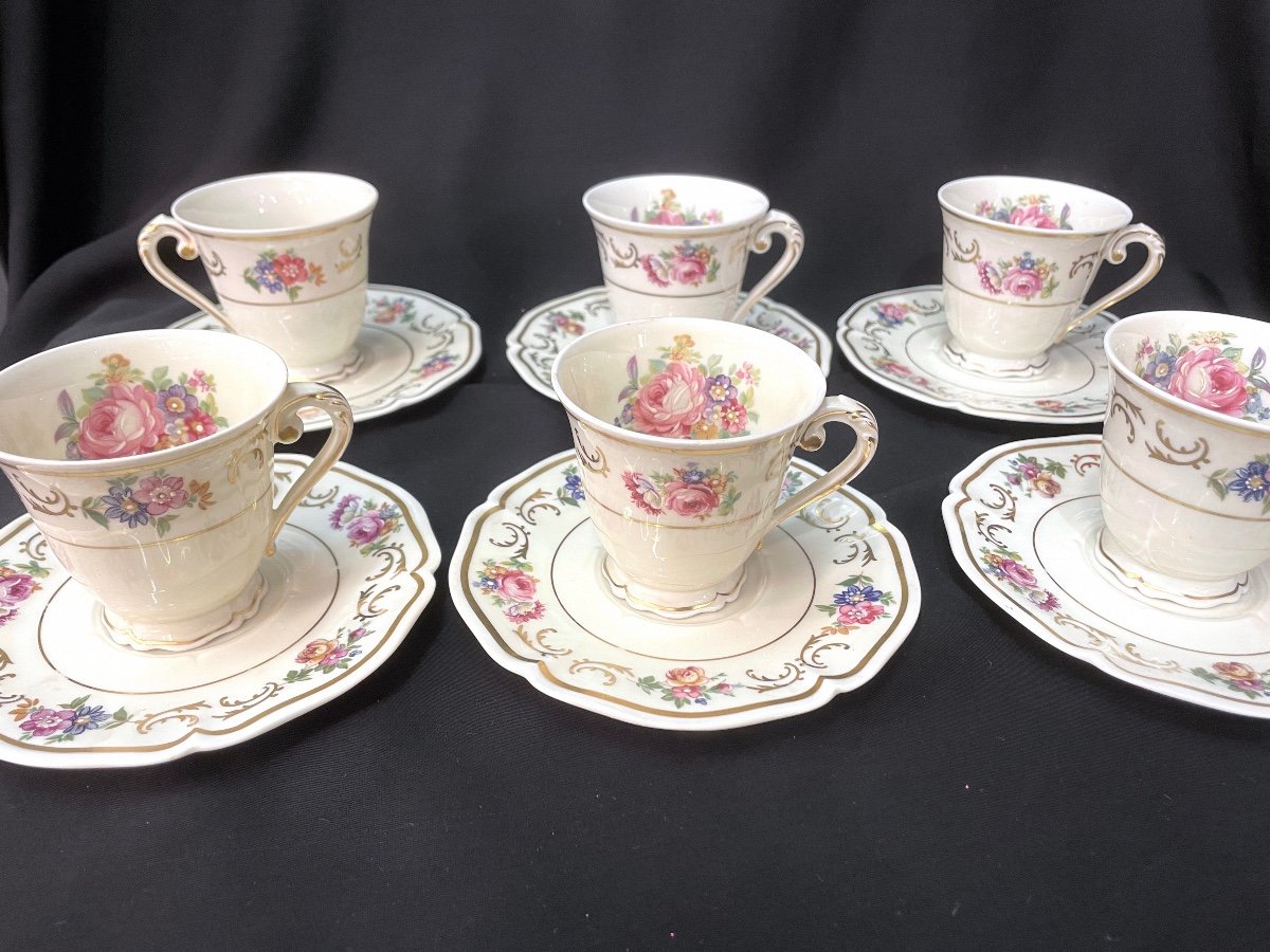 6 Porcelain Cups - Royal Factory Of Limoges 