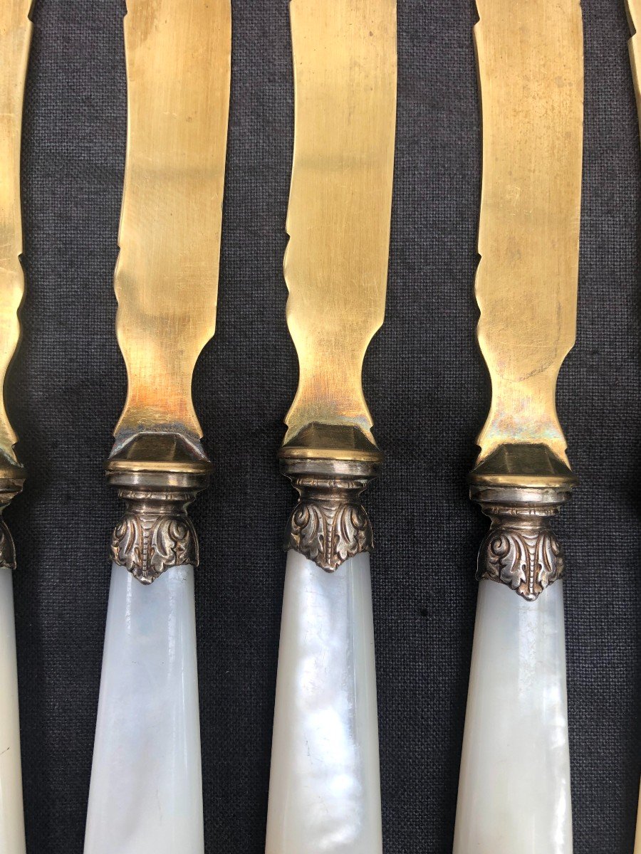 Series Of Fruit Forks, Mother Of Pearl Handles-photo-1