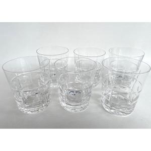 6 Sèvres Crystal Whiskey Glasses 