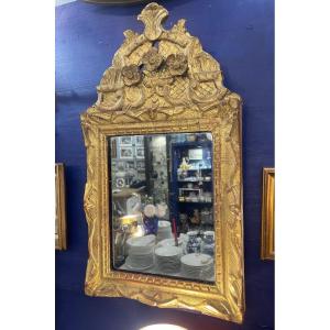 Small 19th Century Gilded Wooden Mirror 