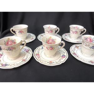 6 Tasses En Porcelaine - Fabrique Royale De Limoges 