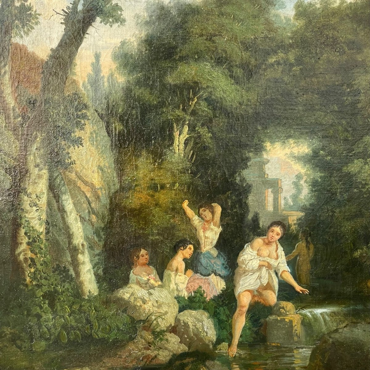 Les Nymphes Au Bain - Henri Baron  (1816-1865)