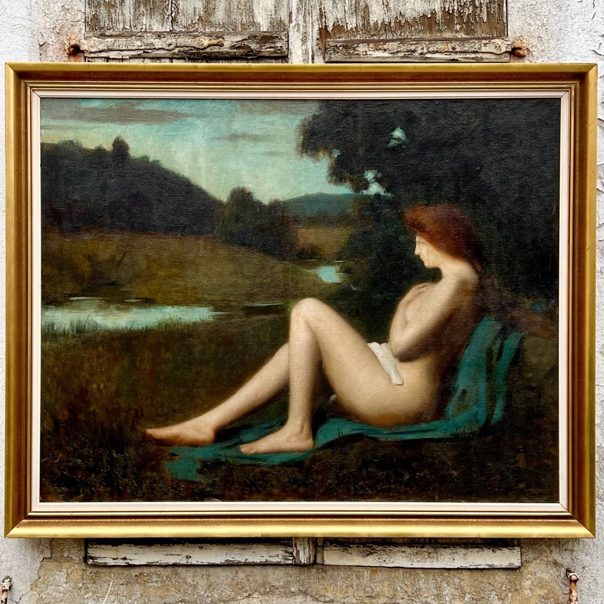 Reverie Large Canvas Signed Auguste Zwiller (1850-1839)