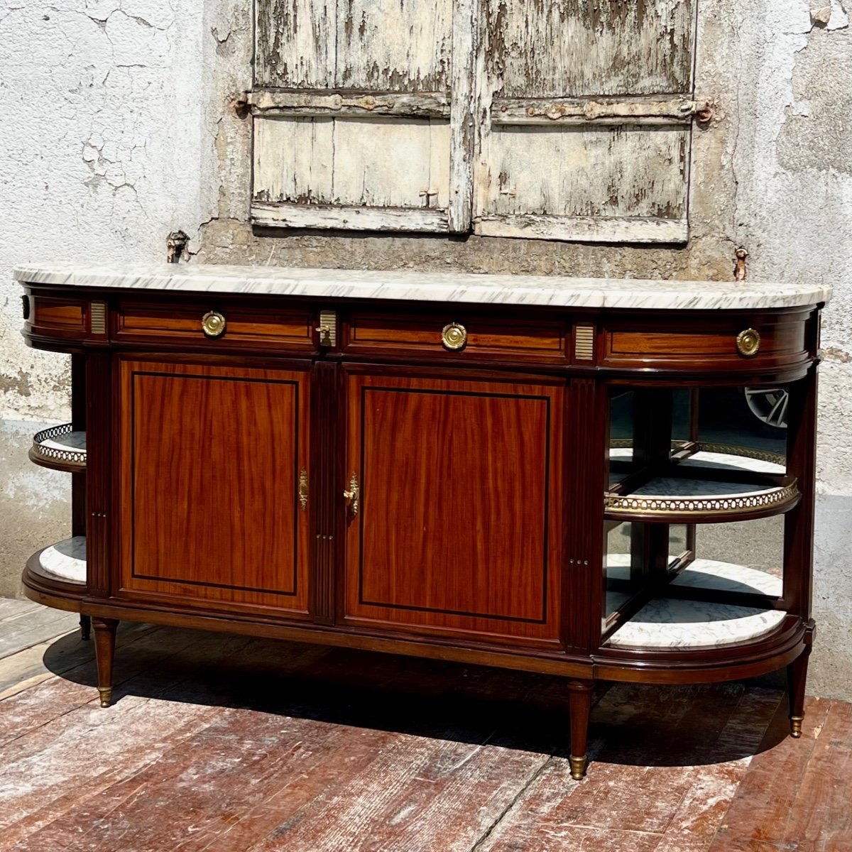 Mahogany And Marble Ceremonial Buffet-photo-3